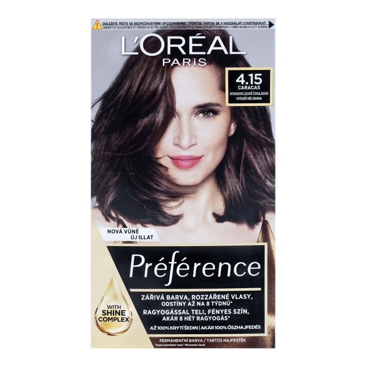 L&#039;Oréal Paris Préférence Boja za kosu za žene 60 ml Nijansa 4,15-M1 Caracas