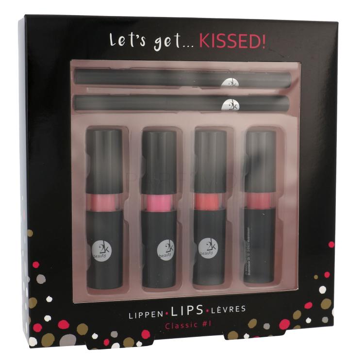 2K Let´s Get Kissed! Poklon set ruž za usne 4x 3,5 g + konturing olovka za oči 2x 0,2 g