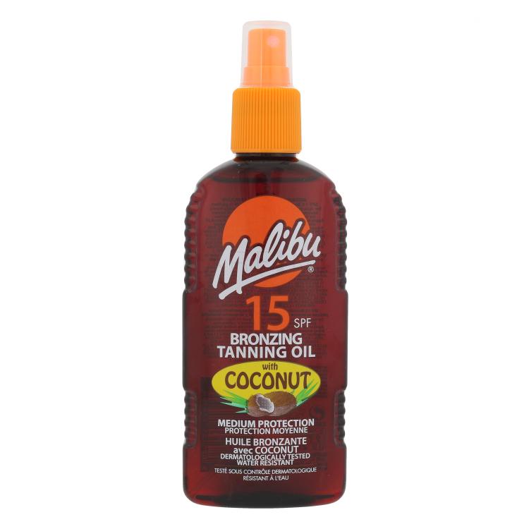 Malibu Bronzing Tanning Oil Coconut SPF15 Proizvod za zaštitu od sunca za tijelo za žene 200 ml