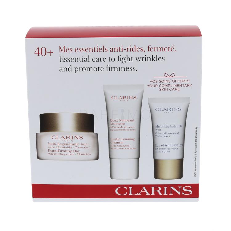 Clarins Extra-Firming Poklon set dnevna krema za lice Extra-Firming 50 ml + noćna krema za lice Extra-Firming 15 ml + pjena za čišćenje lica Gentle Foaming Cleanser 30 ml