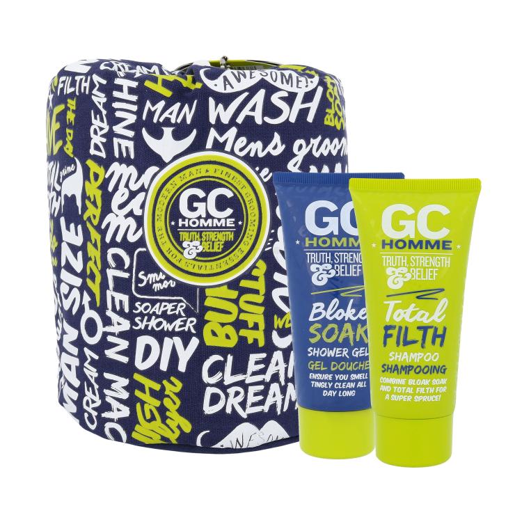Grace Cole Homme Bloke Soak Poklon set gel za tuširanje Bloke Soak 100 ml + šampon Total Filth 100 ml + torbica