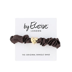 Gumice za kosu By Eloise London Silk Scrunchie Gold Heart 1 kom Mocha