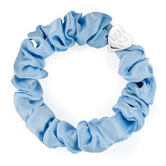 Gumice za kosu By Eloise London Silk Scrunchie Silver Heart 1 kom Sky Blue