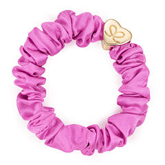Gumice za kosu By Eloise London Silk Scrunchie Gold Heart 1 kom Bubblegum Pink