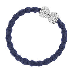 Gumice za kosu By Eloise London Silver Bling Diamanté Bow 1 kom Navy Blue