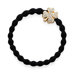 Gumice za kosu By Eloise London Bling Charms Gold Diamanté Clover Leaf 1 kom Black
