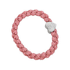 Gumice za kosu By Eloise London Woven Silver Heart 1 kom Flamingo Pink