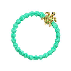 Gumice za kosu By Eloise London Bling Charms Gold Diamanté Turtle 1 kom Apple Green