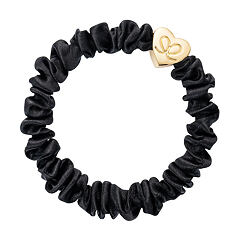 Gumice za kosu By Eloise London Skinny Silk Scrunchie Gold Heart 1 kom Black
